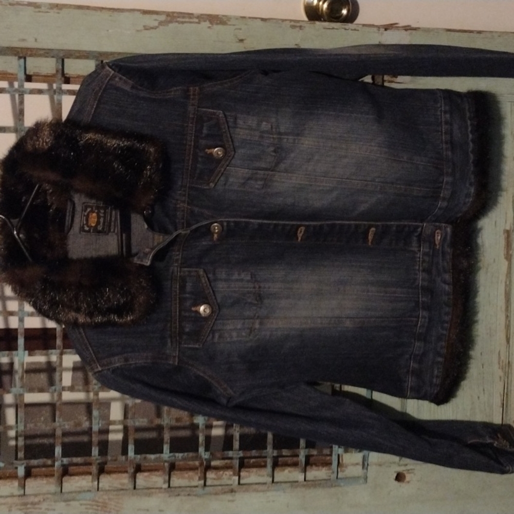 New Route 66 Women's long sleeve stone washed denim jacket